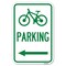 Signmission Bicycle Symbol Parking Left Arrow Heavy-Gauge Aluminum Sign, 12" x 18", A-1218-24316 A-1218-24316 - alternate 1